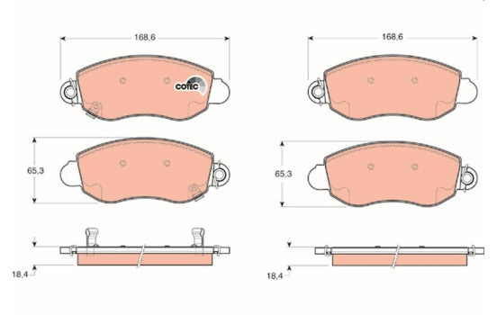 Brake Pad Set, disc brake COTEC GDB1424 TRW, Image 2