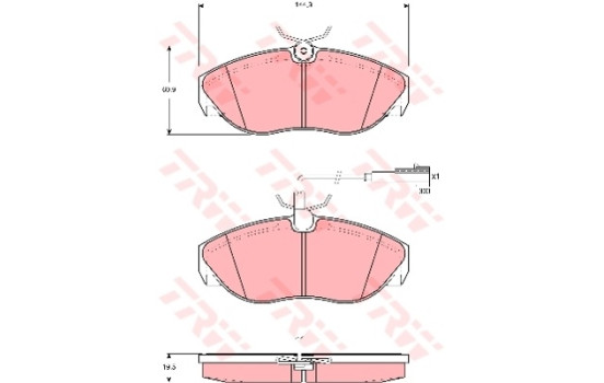 Brake Pad Set, disc brake COTEC GDB1425 TRW