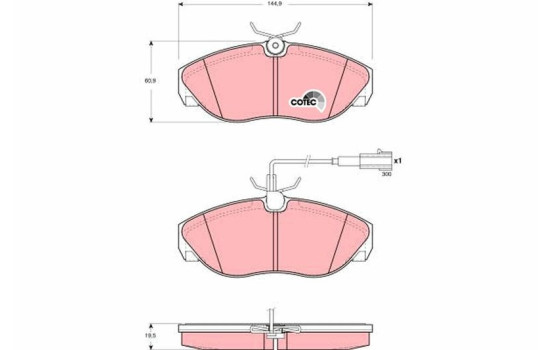 Brake Pad Set, disc brake COTEC GDB1425 TRW, Image 2