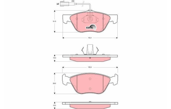 Brake Pad Set, disc brake COTEC GDB1427 TRW, Image 2
