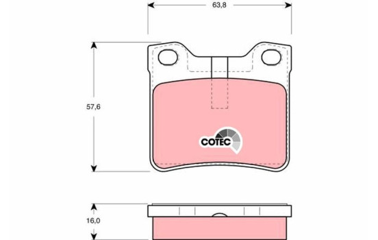 Brake Pad Set, disc brake COTEC GDB1432 TRW, Image 2