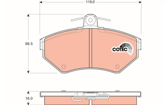 Brake Pad Set, disc brake COTEC GDB1437 TRW, Image 2