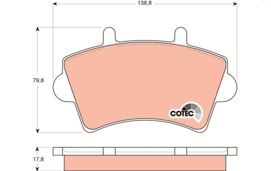 Brake Pad Set, disc brake COTEC GDB1442 TRW, Image 2