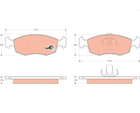 Brake Pad Set, disc brake COTEC GDB1443 TRW, Image 2