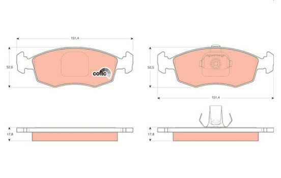 Brake Pad Set, disc brake COTEC GDB1443 TRW, Image 2