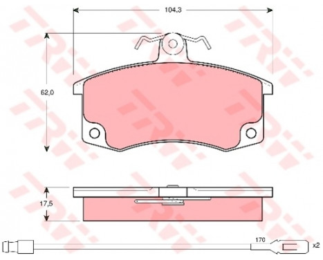 Brake Pad Set, disc brake COTEC GDB1446 TRW