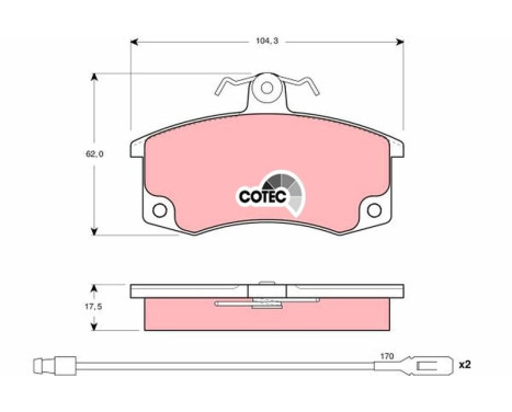 Brake Pad Set, disc brake COTEC GDB1446 TRW, Image 2