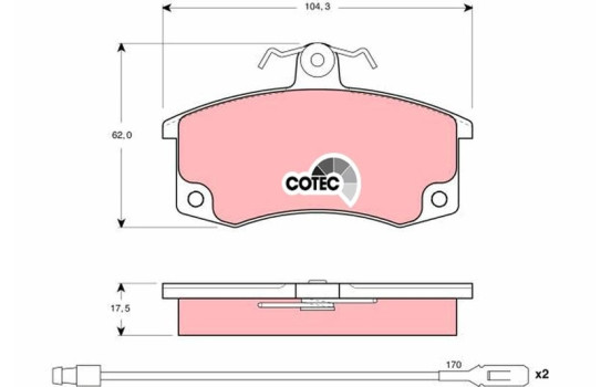 Brake Pad Set, disc brake COTEC GDB1446 TRW, Image 2