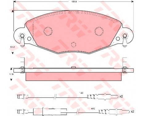 Brake Pad Set, disc brake COTEC GDB1449 TRW