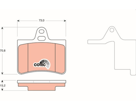 Brake Pad Set, disc brake COTEC GDB1450 TRW, Image 2