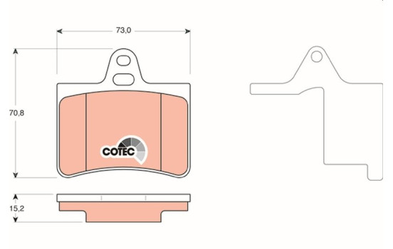 Brake Pad Set, disc brake COTEC GDB1450 TRW, Image 2