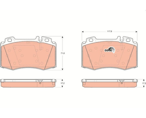 Brake Pad Set, disc brake COTEC GDB1454 TRW, Image 2