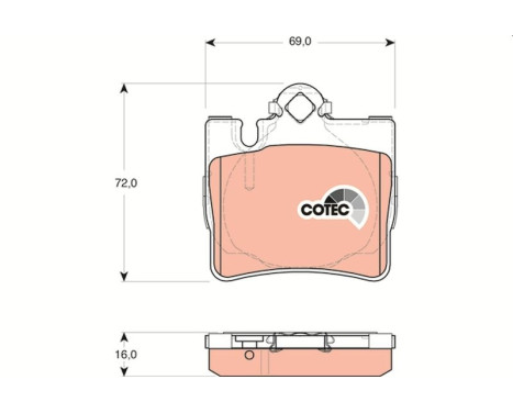 Brake Pad Set, disc brake COTEC GDB1455 TRW, Image 2