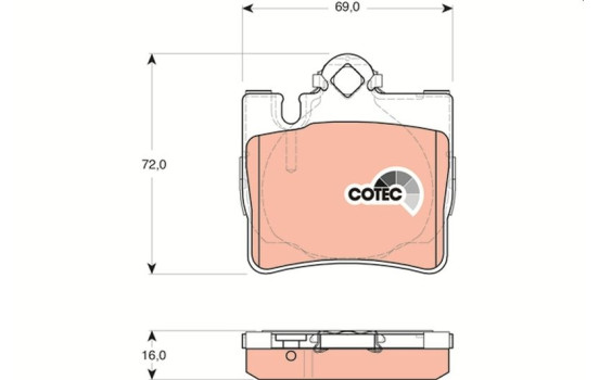 Brake Pad Set, disc brake COTEC GDB1455 TRW, Image 2