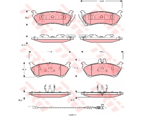 Brake Pad Set, disc brake COTEC GDB1456 TRW