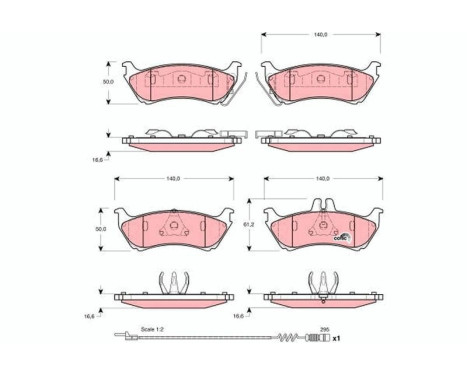 Brake Pad Set, disc brake COTEC GDB1456 TRW, Image 2