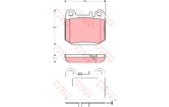 Brake Pad Set, disc brake COTEC GDB1457 TRW