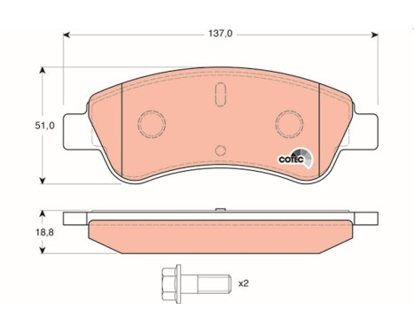 Brake Pad Set, disc brake COTEC GDB1463 TRW, Image 2