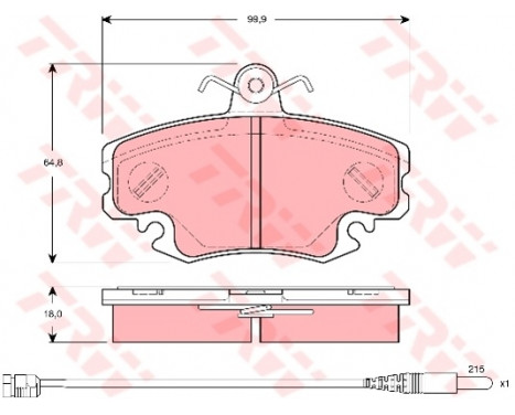 Brake Pad Set, disc brake COTEC GDB1465 TRW