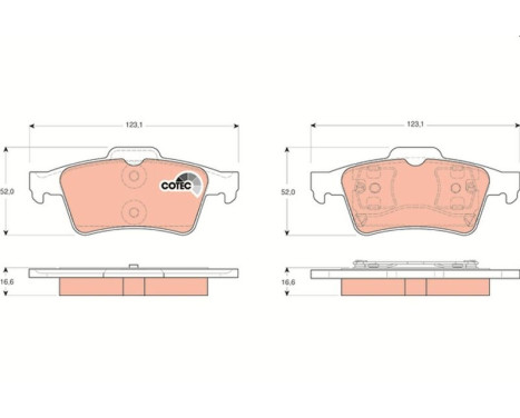 Brake Pad Set, disc brake COTEC GDB1469 TRW, Image 2