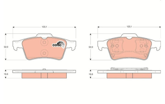 Brake Pad Set, disc brake COTEC GDB1469 TRW, Image 2