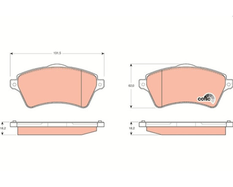 Brake Pad Set, disc brake COTEC GDB1473 TRW, Image 2