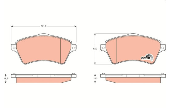 Brake Pad Set, disc brake COTEC GDB1473 TRW, Image 2