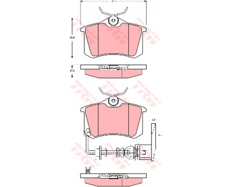 Brake Pad Set, disc brake COTEC GDB1475 TRW