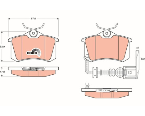 Brake Pad Set, disc brake COTEC GDB1475 TRW, Image 2