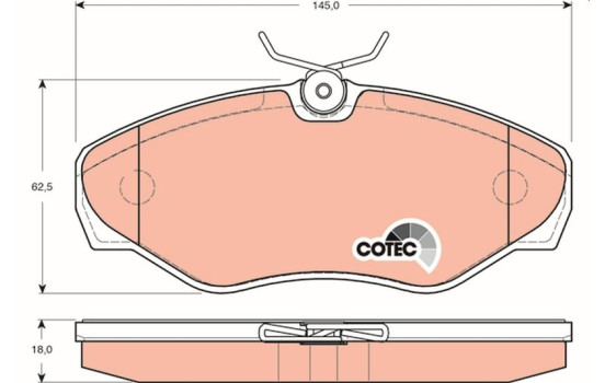 Brake Pad Set, disc brake COTEC GDB1478 TRW, Image 2