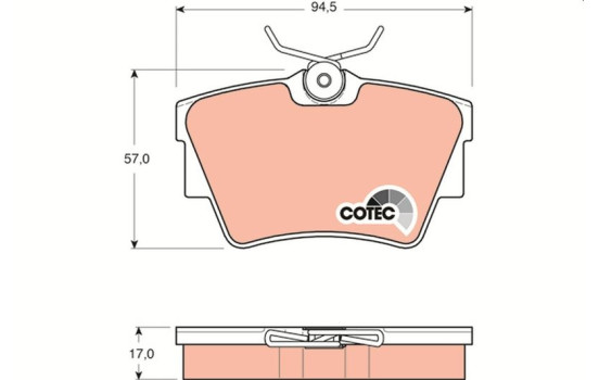 Brake Pad Set, disc brake COTEC GDB1479 TRW, Image 2