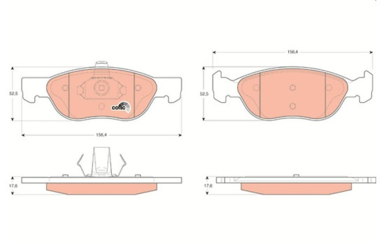 Brake Pad Set, disc brake COTEC GDB1487 TRW, Image 2