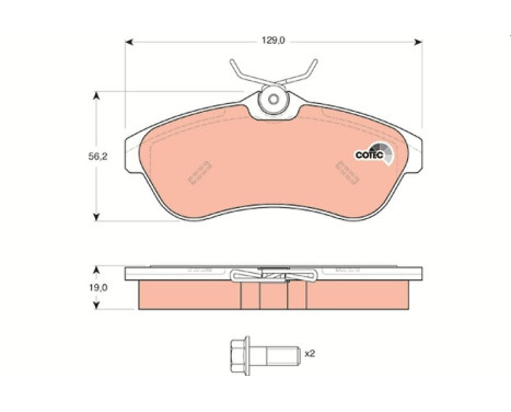 Brake Pad Set, disc brake COTEC GDB1496 TRW, Image 2