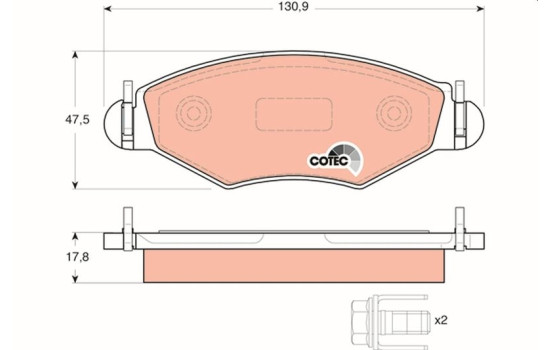 Brake Pad Set, disc brake COTEC GDB1500 TRW, Image 2
