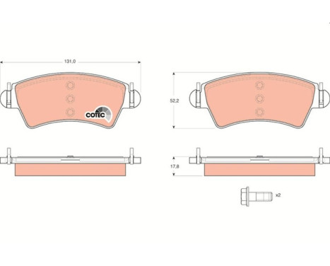 Brake Pad Set, disc brake COTEC GDB1501 TRW, Image 2