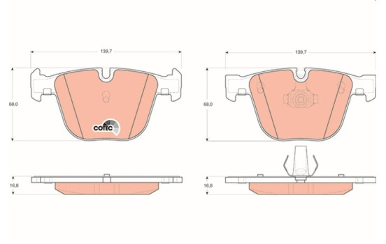 Brake Pad Set, disc brake COTEC GDB1502 TRW, Image 2