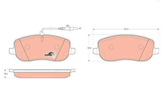 Brake Pad Set, disc brake COTEC GDB1503 TRW, Image 2