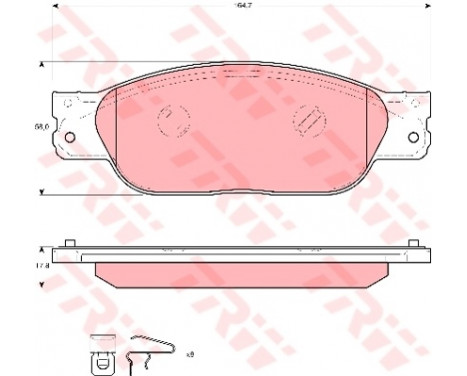 Brake Pad Set, disc brake COTEC GDB1510 TRW