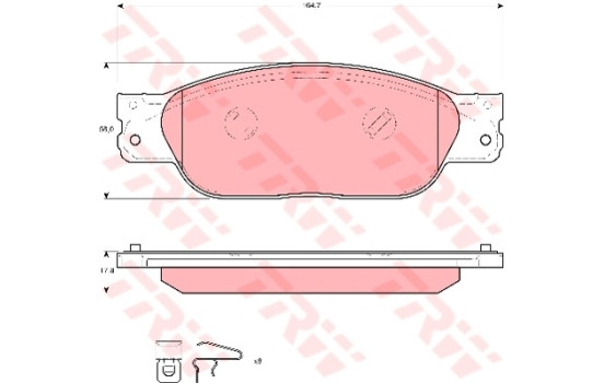 Brake Pad Set, disc brake COTEC GDB1510 TRW