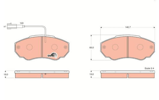 Brake Pad Set, disc brake COTEC GDB1517 TRW, Image 2