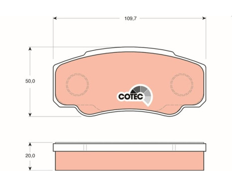 Brake Pad Set, disc brake COTEC GDB1521 TRW, Image 2