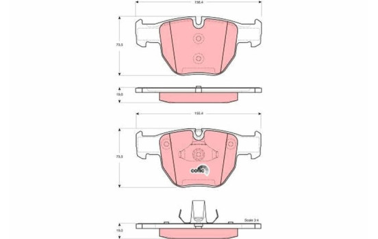 Brake Pad Set, disc brake COTEC GDB1526 TRW, Image 2