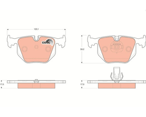 Brake Pad Set, disc brake COTEC GDB1530 TRW, Image 2