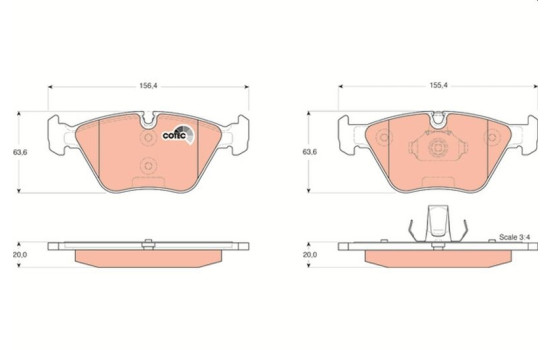 Brake Pad Set, disc brake COTEC GDB1531 TRW, Image 2