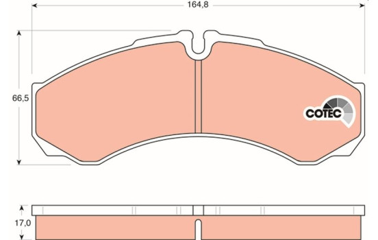 Brake Pad Set, disc brake COTEC GDB1534 TRW, Image 2