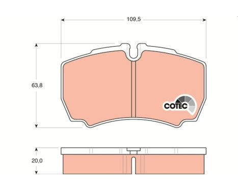 Brake Pad Set, disc brake COTEC GDB1535 TRW, Image 2