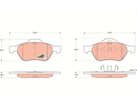 Brake Pad Set, disc brake COTEC GDB1540 TRW, Image 2