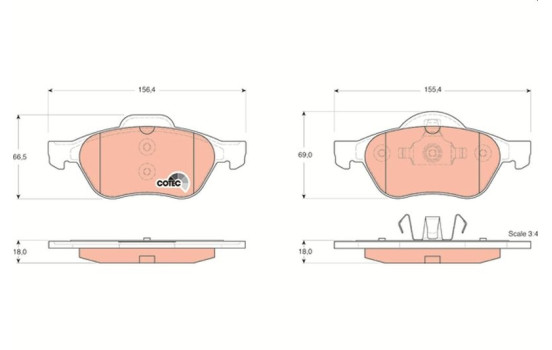 Brake Pad Set, disc brake COTEC GDB1540 TRW, Image 2