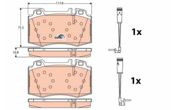 Brake Pad Set, disc brake COTEC GDB1543 TRW, Image 3