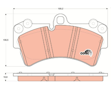 Brake Pad Set, disc brake COTEC GDB1548 TRW, Image 2